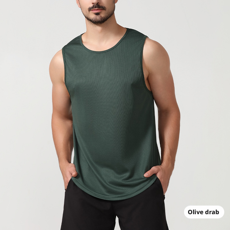 Quick drying vest men's summer plus size fitness vest running top basketball training loose sports vest 438