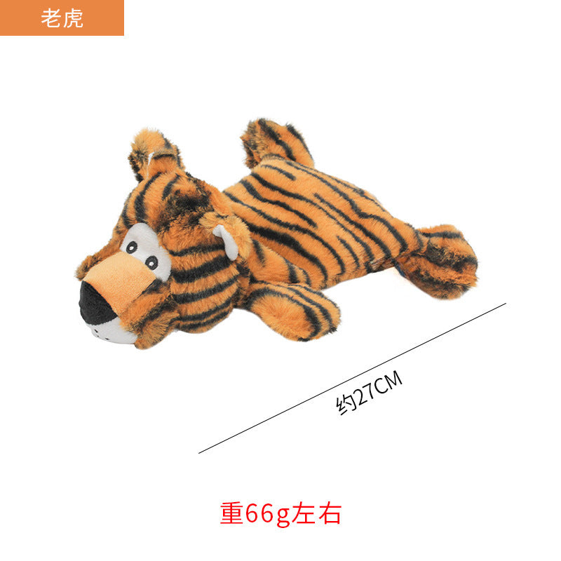 Leather shell animal plush toy interactive chew resistant dog toy 319