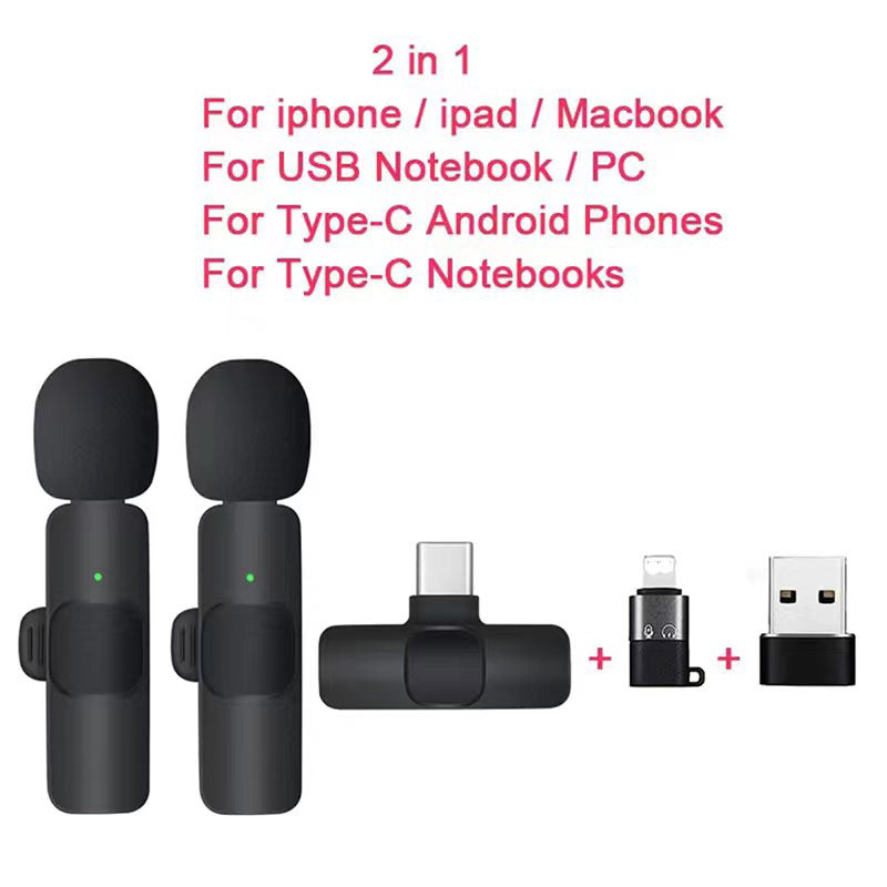 Wireless lavalier microphone K1K9J13 with one to two live streaming reception 186