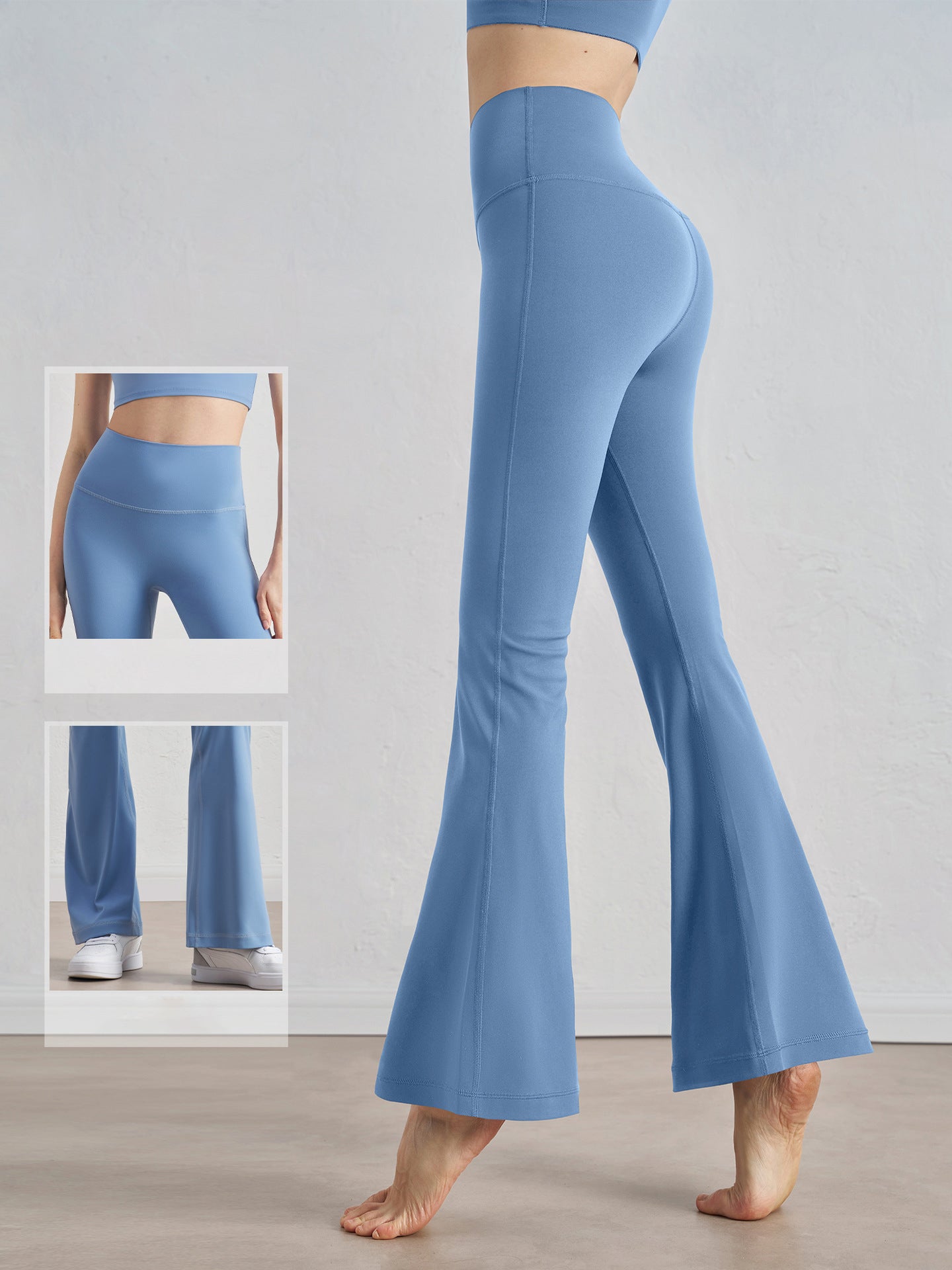 Lycra nude-feel size-free yoga flared pants, high-waisted and butt-lifting 1524CK