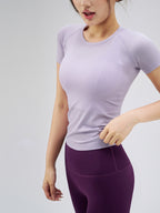 7A Antibacterial Slimming Yoga Short-Sleeve Crew Neck Breathable Running Sports T-Shirt 42001TX