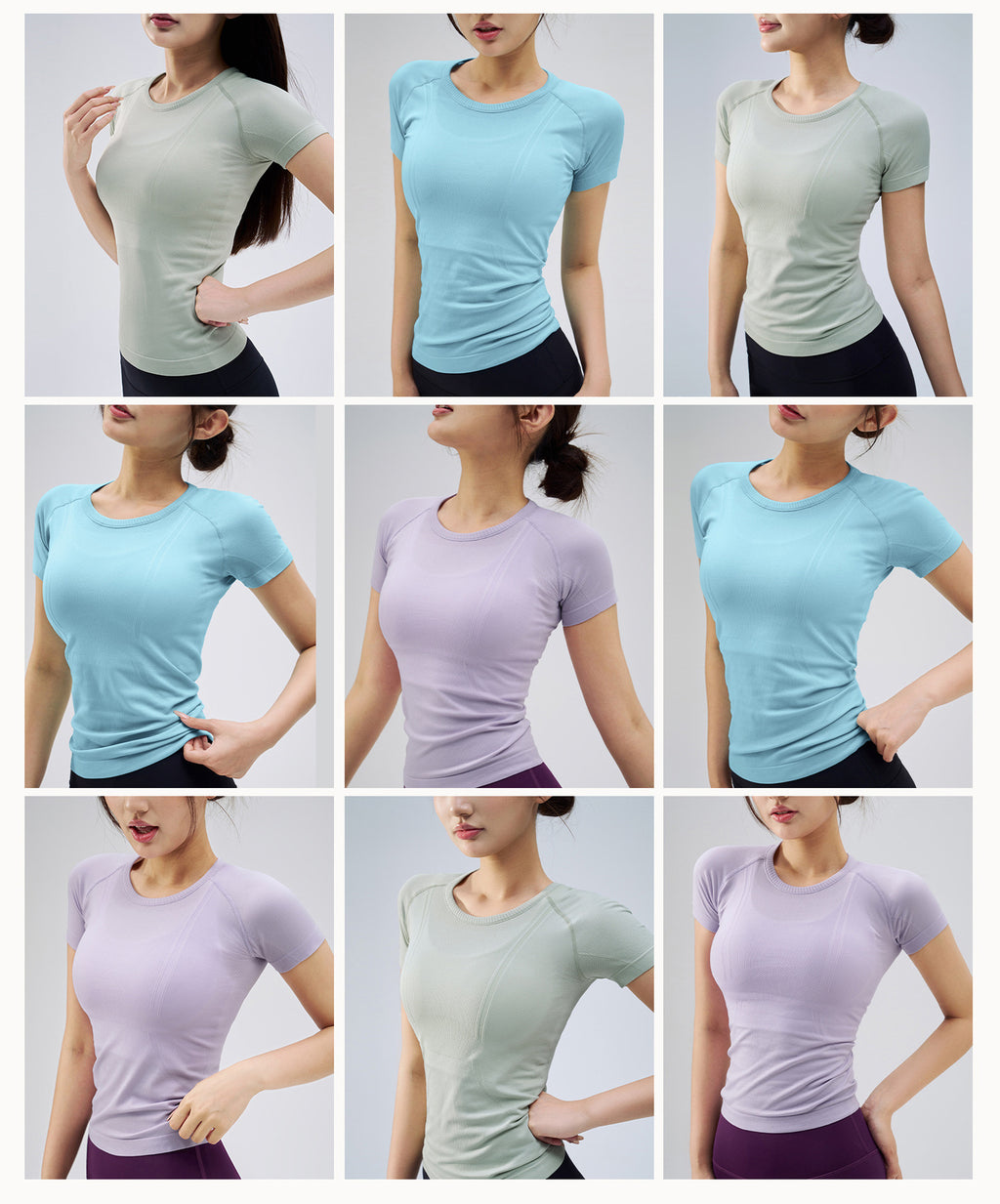 7A Antibacterial Slimming Yoga Short-Sleeve Crew Neck Breathable Running Sports T-Shirt 42001TX