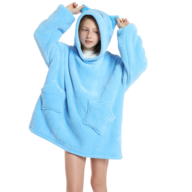 Hooded hoodie blanket for warmth, lazy person, TV blanket 204