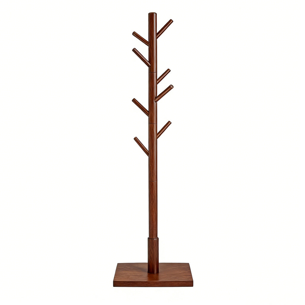 Solid wood coat rack, floor-standing, simple household clothes rack, living room bag rack 602