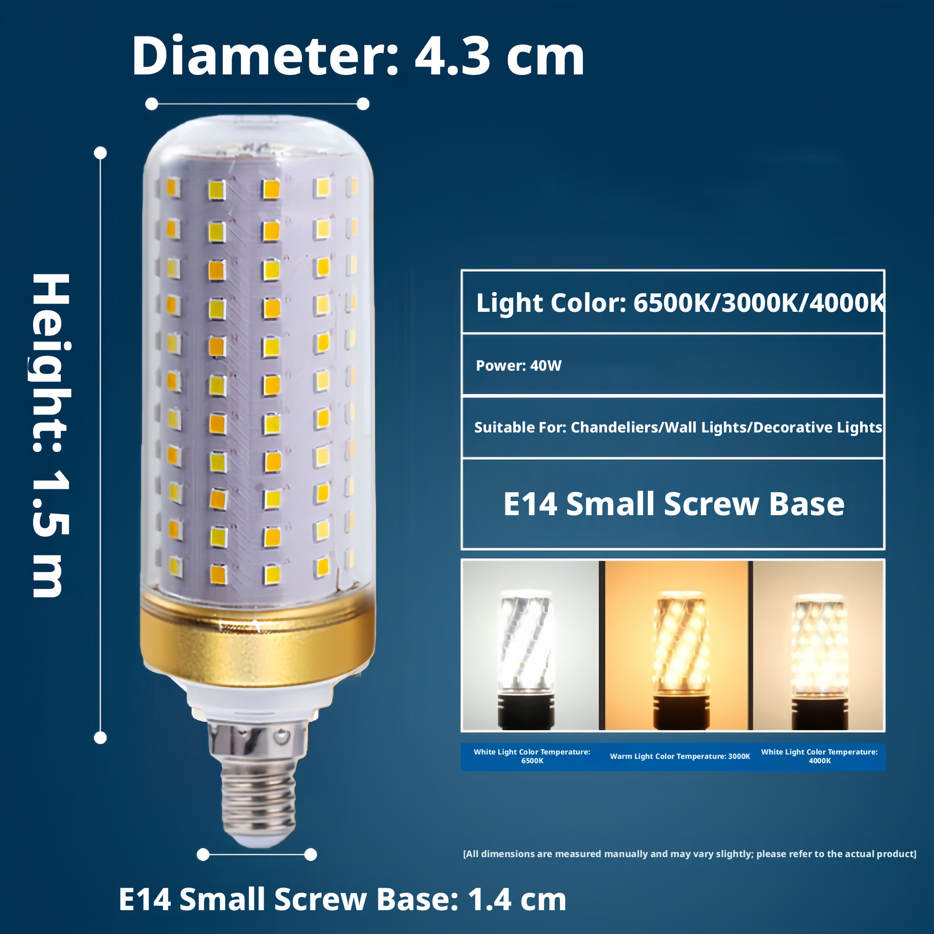 LED bulb screw energy-saving corn lamp super bright household E27E14 crystal pendant light 549