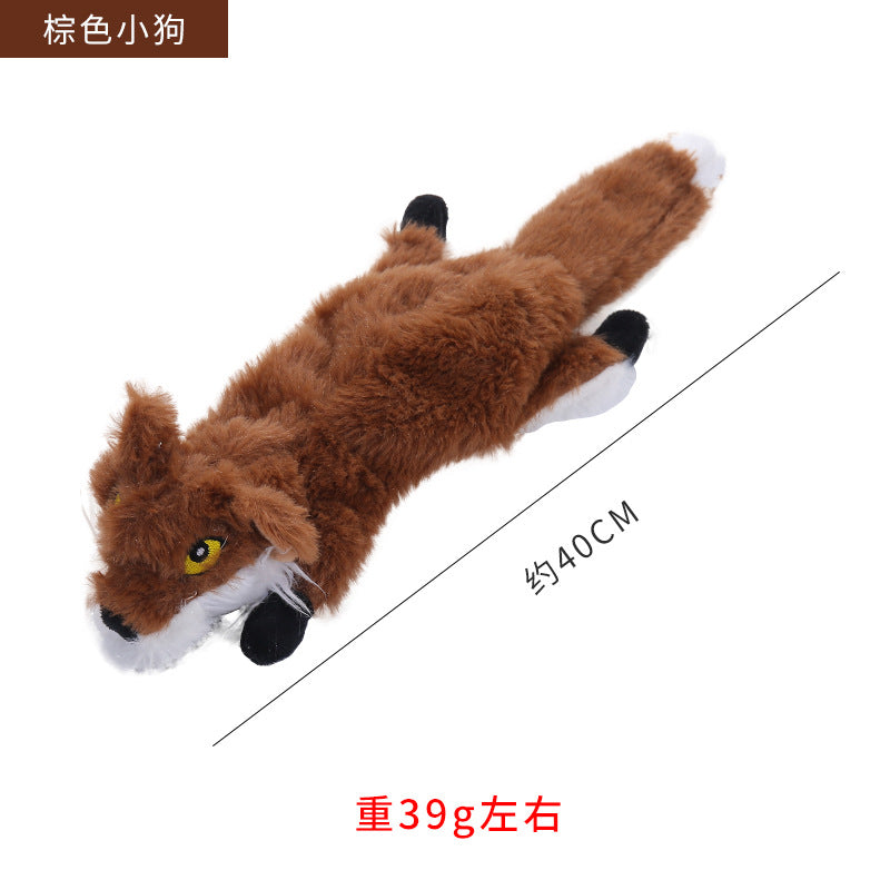 Leather shell animal plush toy interactive chew resistant dog toy 319