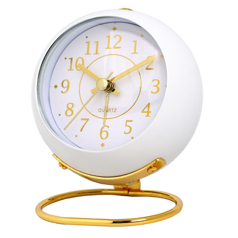 Creative electronic desk clock, minimalist children's alarm clock, new desktop bedside, student silent night light pointer clock 590