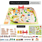 High speed rail wooden track car simulation electric train wooden small train toy package 206