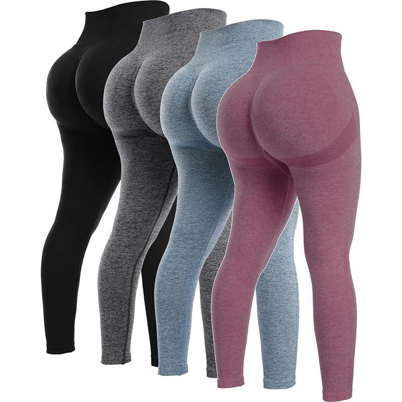 4 Piece Butt Lifting Workout Leggings for Women Seams Gym 430