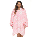 Warm winter TV blanket, lazy blanket, casual black and white cow leopard print hoodie, pajamas 200