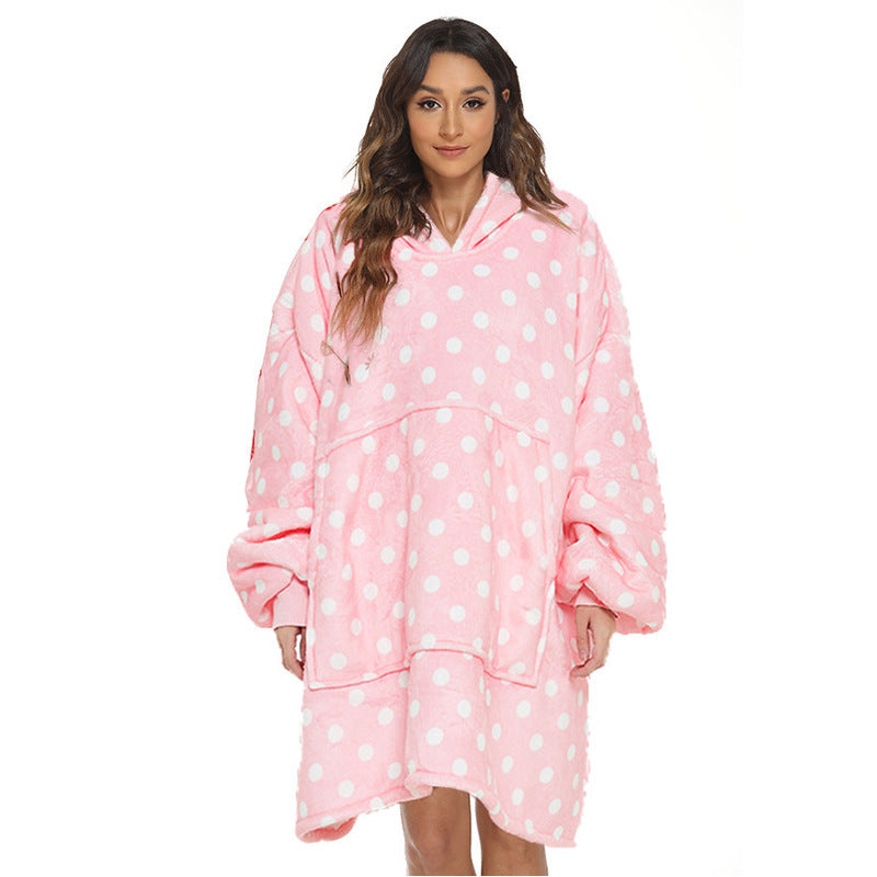 Warm winter TV blanket, lazy blanket, casual black and white cow leopard print hoodie, pajamas 200