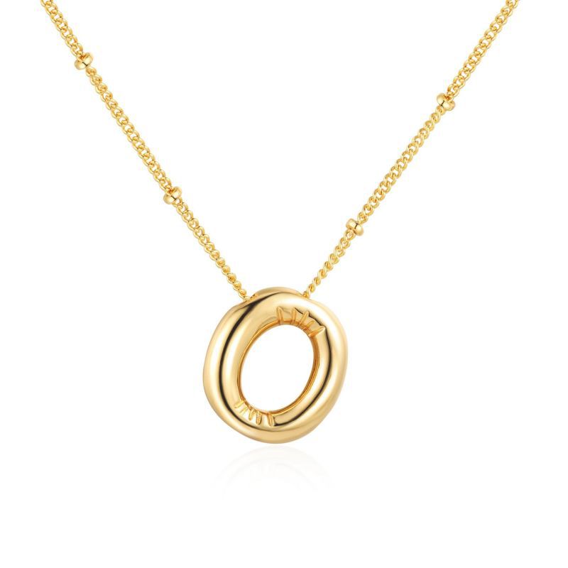 26 letter necklace stainless steel chubby bubble letter English necklace 263