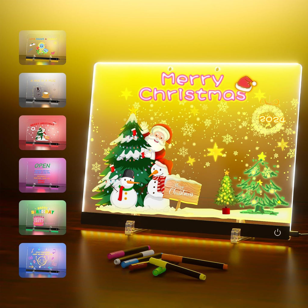Glowing drawing board, children's toy, luminous fluorescence, magical DIY double-sided acrylic hand drawn board, girl's gift 568