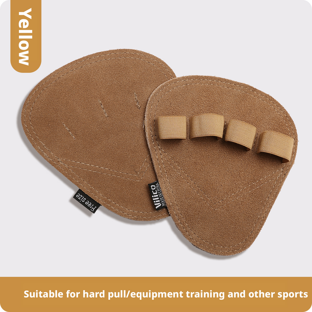Sports, fitness, anti slip, palm protection, anti cocoon, pull up, male weightlifting, hard pull cowhide, four finger palm protection 407