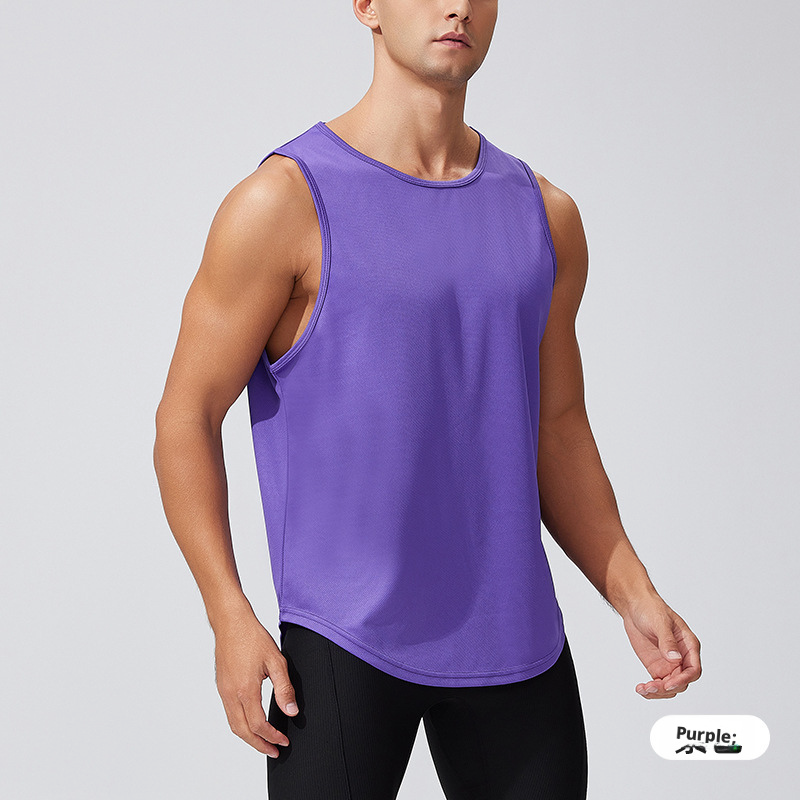 Quick drying vest men's summer plus size fitness vest running top basketball training loose sports vest 438