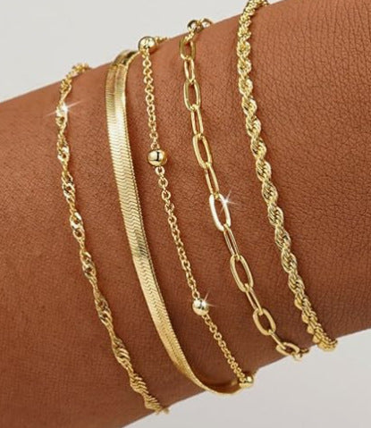 Fashionable explosive exquisite metal set bracelet 5-piece set 280