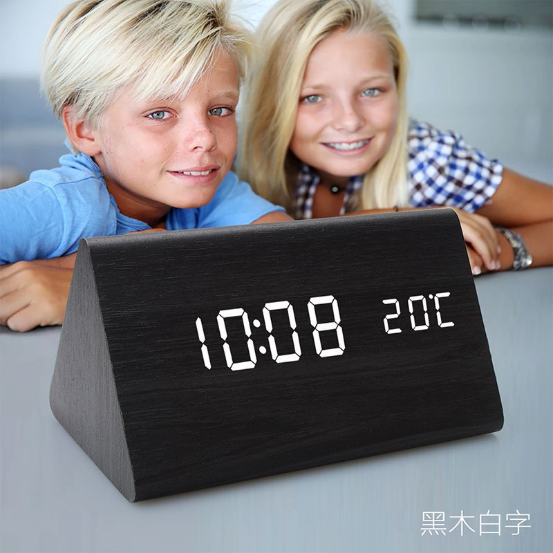LED digital high-definition display alarm clock, children, students, elderly, lazy, study, voice controlled smart clock 587