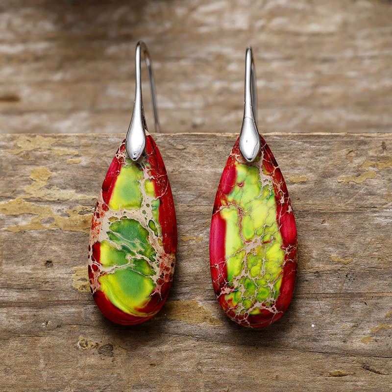 Bohemian Emperor Stone Droplet Pendant Earrings 275