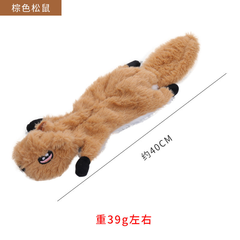 Leather shell animal plush toy interactive chew resistant dog toy 319
