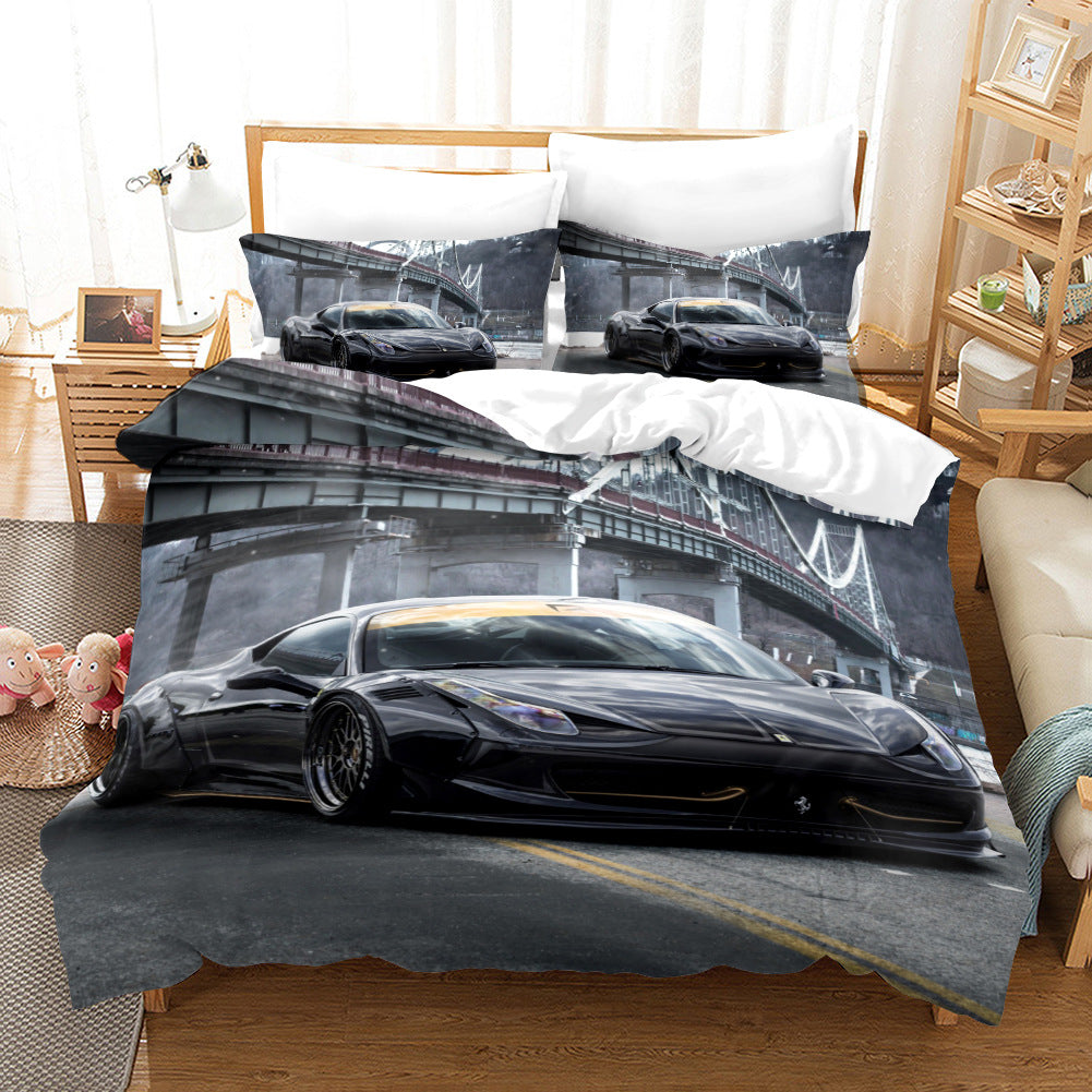 3D Sports Car Cross-Border Home Textiles Three-Piece Bedding Set Four-Piece Bedding Set 242