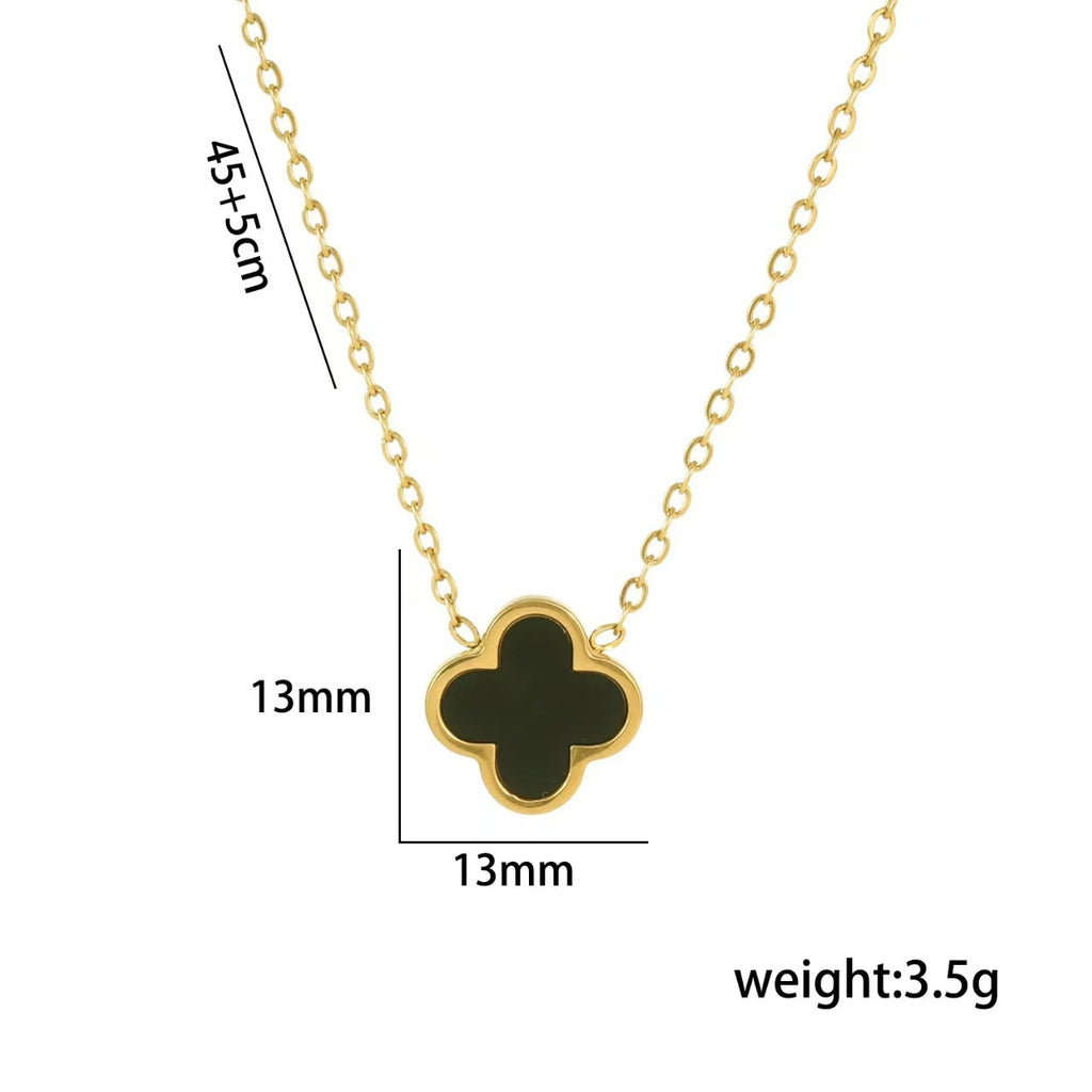 Fashionable new four leaf clover titanium steel plated 18k gold bracelet with mother of pearl that does not fade 266