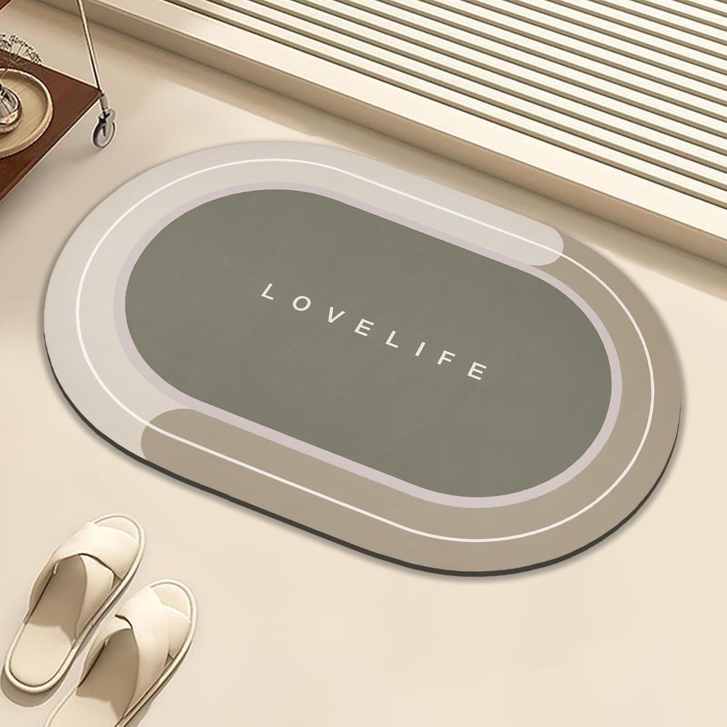 Soft diatomaceous earth absorbent mat  toilet door anti-slip quick-drying mat 018