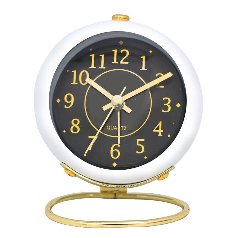 Creative electronic desk clock, minimalist children's alarm clock, new desktop bedside, student silent night light pointer clock 590