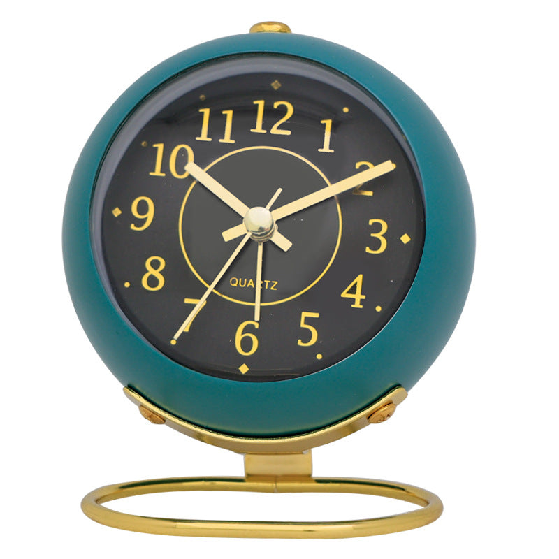 Creative electronic desk clock, minimalist children's alarm clock, new desktop bedside, student silent night light pointer clock 590