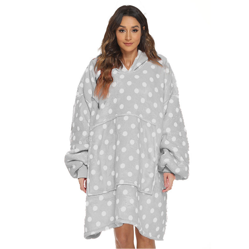 Warm winter TV blanket, lazy blanket, casual black and white cow leopard print hoodie, pajamas 200