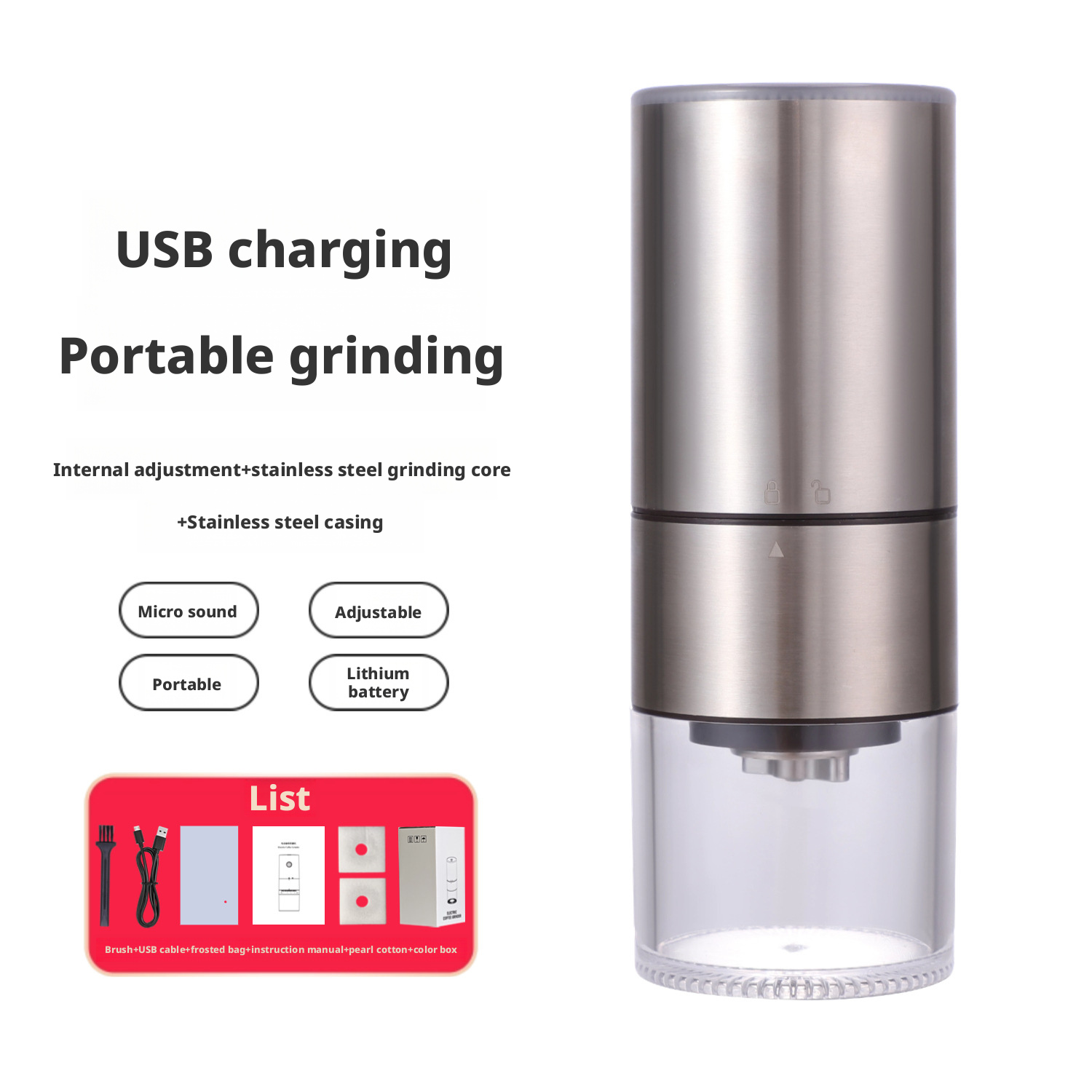 Coffee bean grinder, electric grinder, grinding machine 164