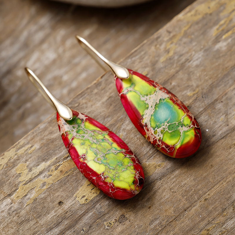 Bohemian Emperor Stone Droplet Pendant Earrings 275