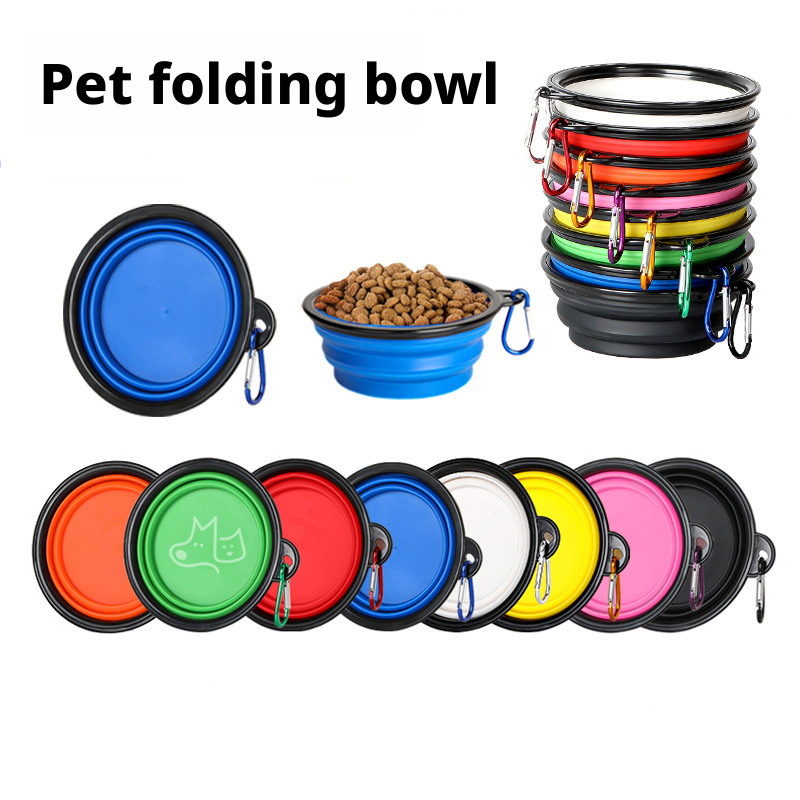 Pet Folding Bowl Pet Bowl TPE Travel Outdoor Drinking Water Portable Dog Bowl Telescopic Bowl 343
