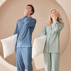 Solid colored Modal men's and women's home wear couple pajamas 060