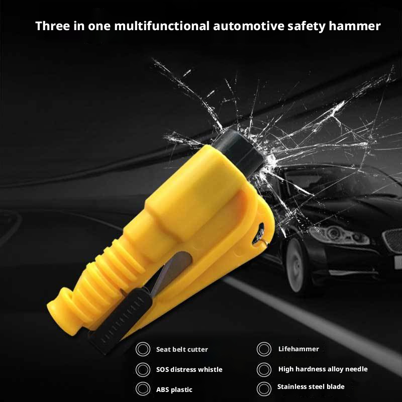 Car Safety Hammer Mini Window Breaker 3-in-1 Second Glass Shatter Multifunctional Escape Hammer 374
