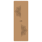 Widened and thickened natural rubber gymnastics mat with printed body position lines 016