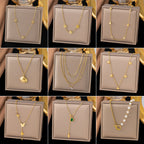 Shell necklace women's titanium steel lock chain 080