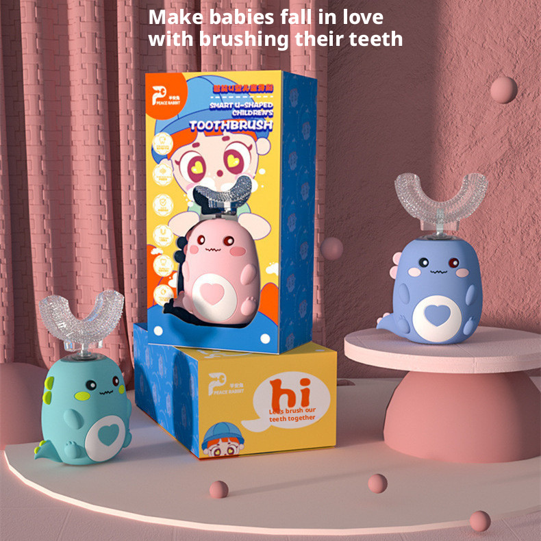Children's electric toothbrush U-shaped baby sound wave soft fine hair 2-12 years old teeth guard 176
