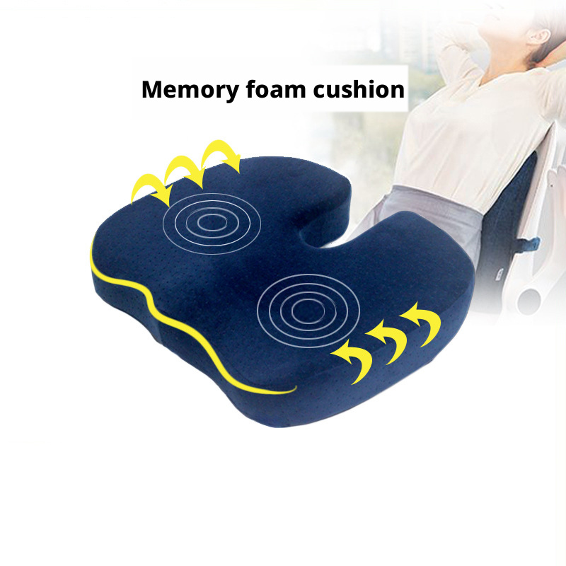 Slow rebound memory foam U-shaped seat cushion for office, car, and maternity use 448