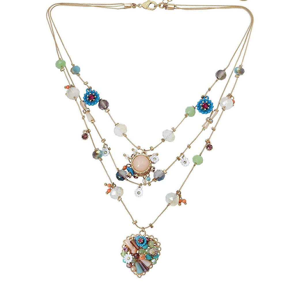 Bohemian multi-layered handmade heart-shaped bead necklace for women 300