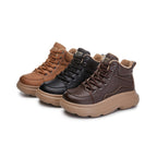 Foam bottom genuine leather snow boots for women 048