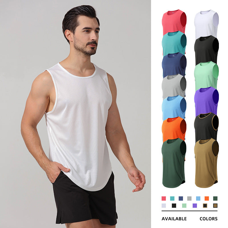 Quick drying vest men's summer plus size fitness vest running top basketball training loose sports vest 438
