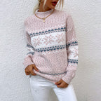 Christmas Knitwear Autumn/Winter Half High Collar Snowflake Sweater for Women 169