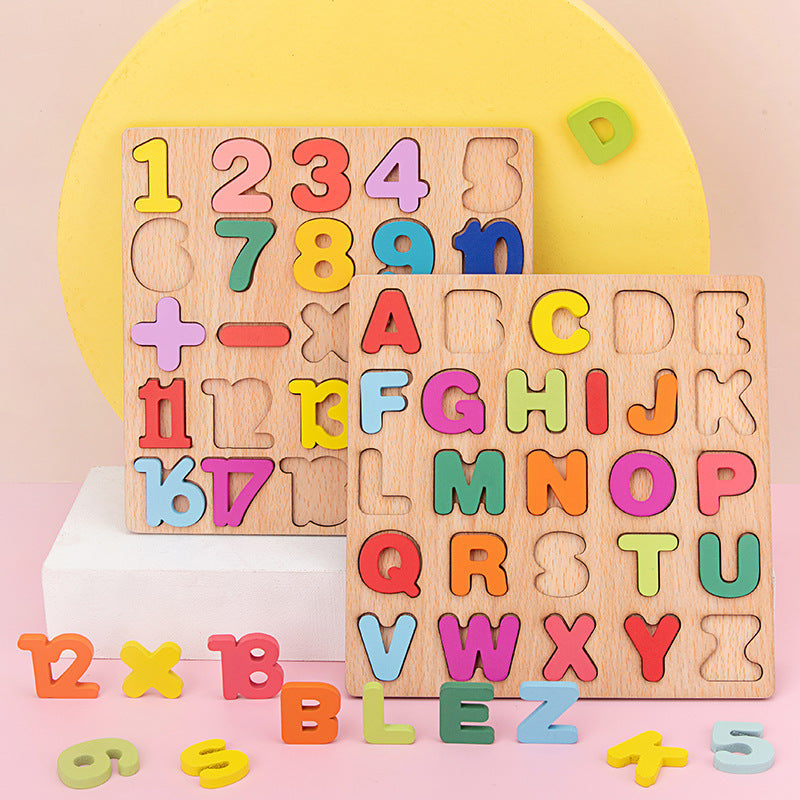 Wooden number letter cognitive children's puzzle early education enlightenment toy 229