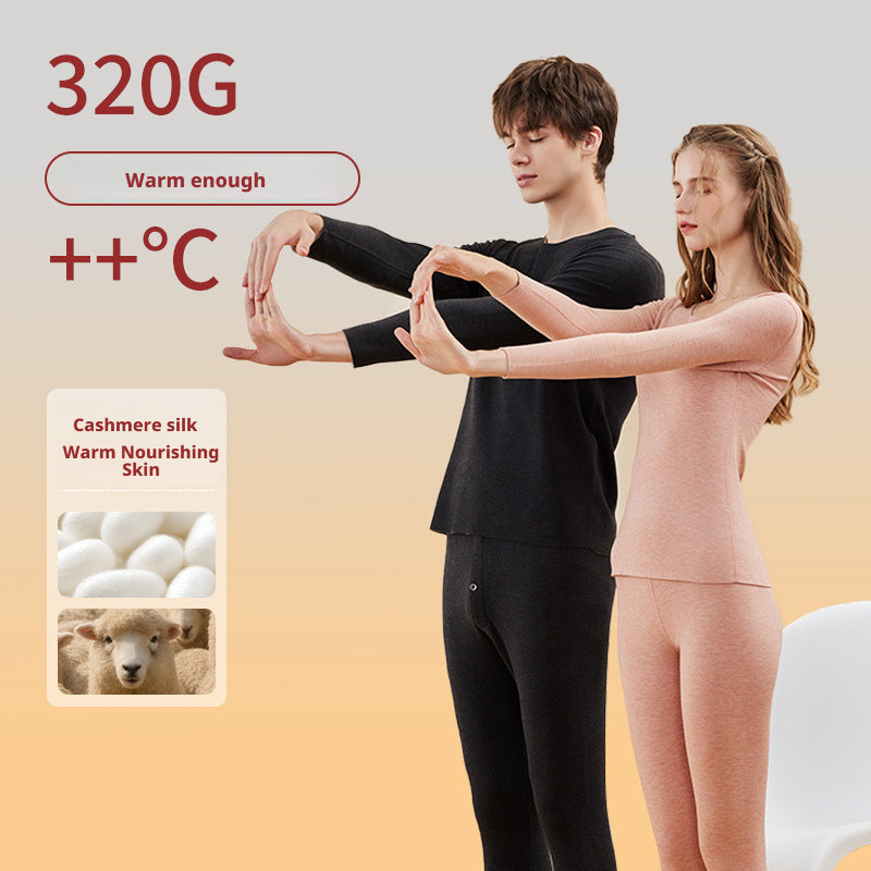 Thick thermal underwear for men and women cashmere autumn clothes and pants 059