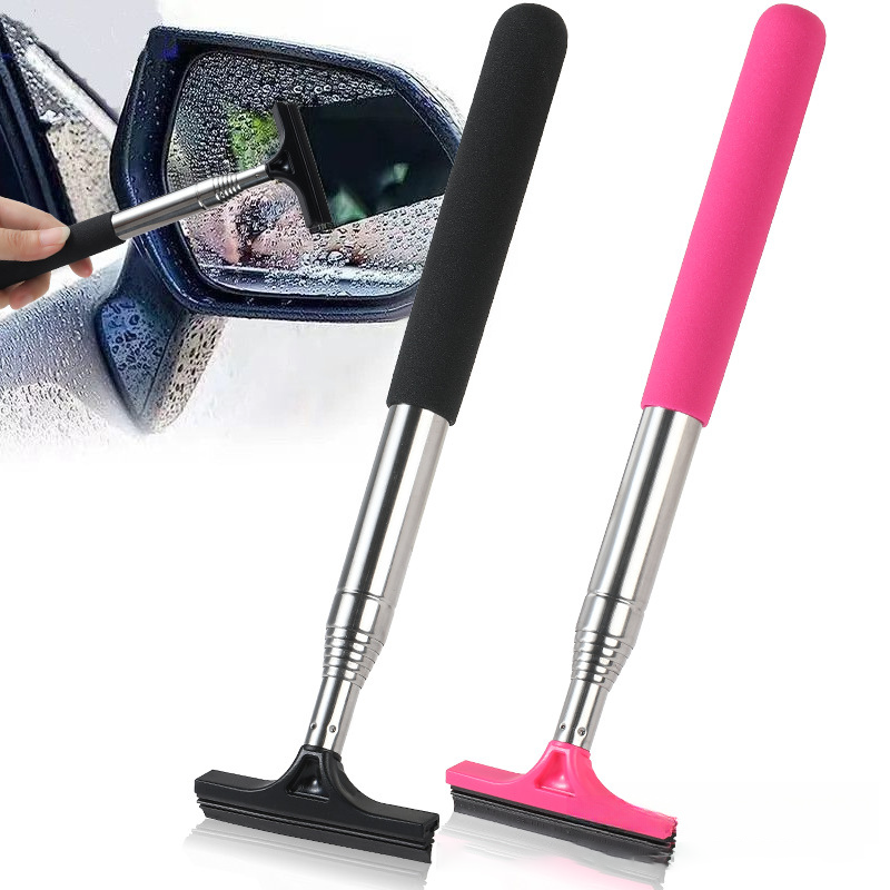 Car rearview mirror wiper with telescopic multifunctional wiper 381