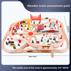 High speed rail wooden track car simulation electric train wooden small train toy package 206
