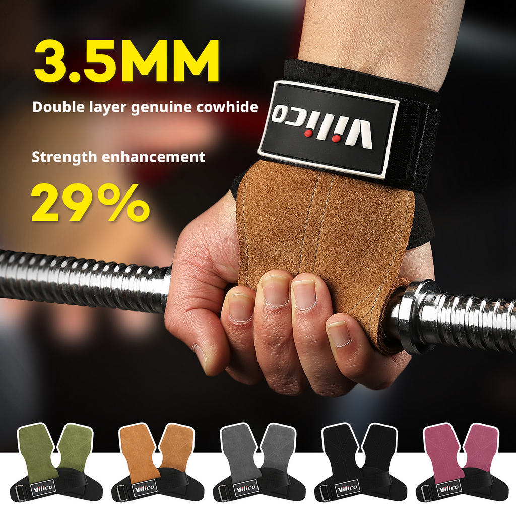 Sports, fitness, anti slip, palm protection, anti cocoon, pull up, male weightlifting, hard pull cowhide, four finger palm protection 407