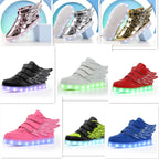 High-top winged light-up sole shoes with LED lights and charging function 096