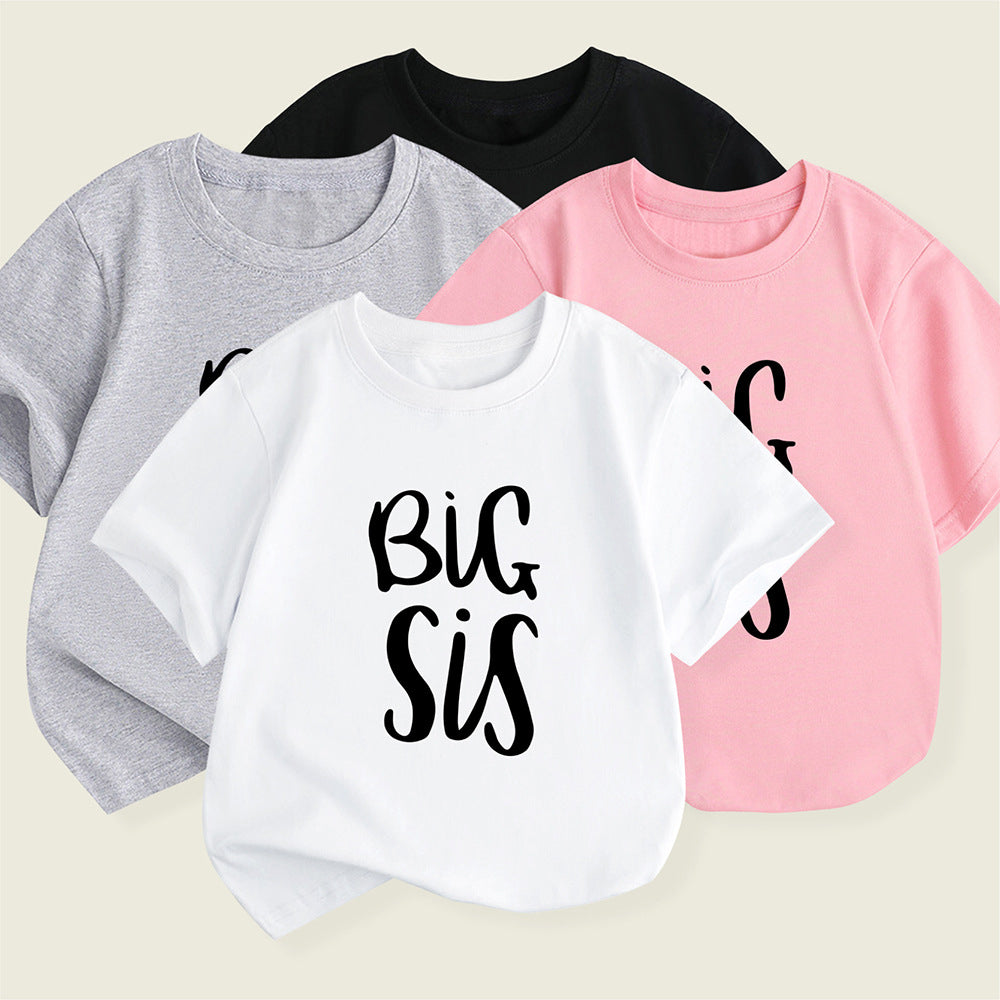 Girls' short sleeved T-shirt with letter print summer new style 092