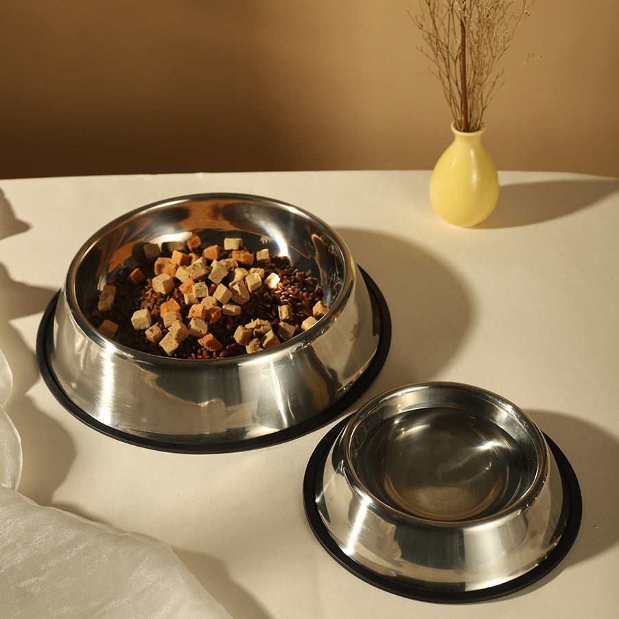 Dog bowl, dog bowl, anti knock stainless steel cat bowl, dog water bowl, rice bowl 328